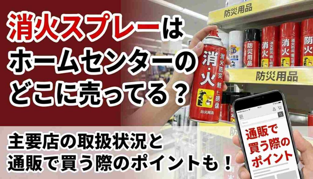 消火スプレーはホームセンターのどこに売ってる? 主要店の取扱状況と通販で買う際のポイントも!